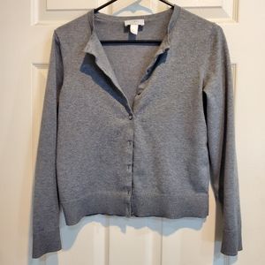 Loft Women's Petite Grey Cardigan Size M